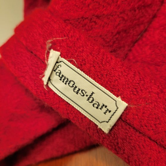 Vintage Thick Men's Red Tiw-Knit Wool - Picture 4 of 7